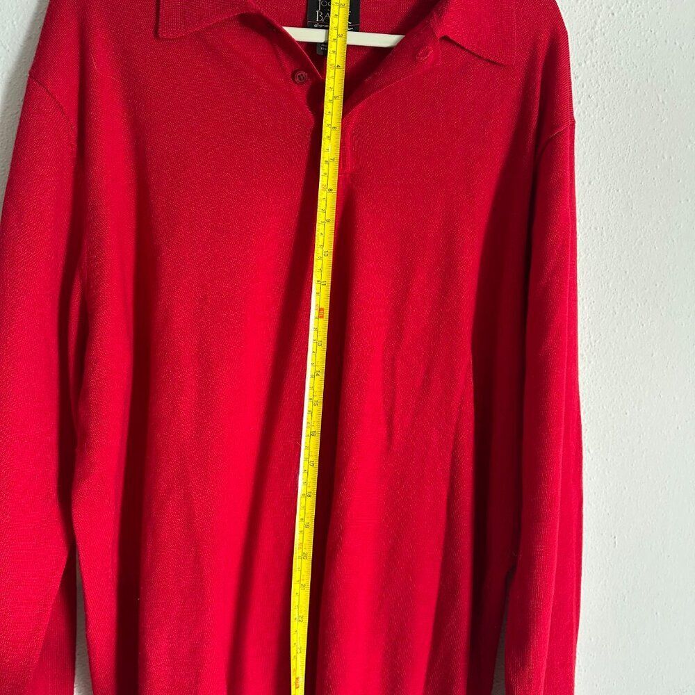 Jos A Bank Signature Polo Pullover Sweater XL 100% Italian Merino Wool Red - Picture 6 of 9